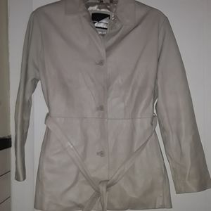 Innovations Biege Leather Coat Size Large